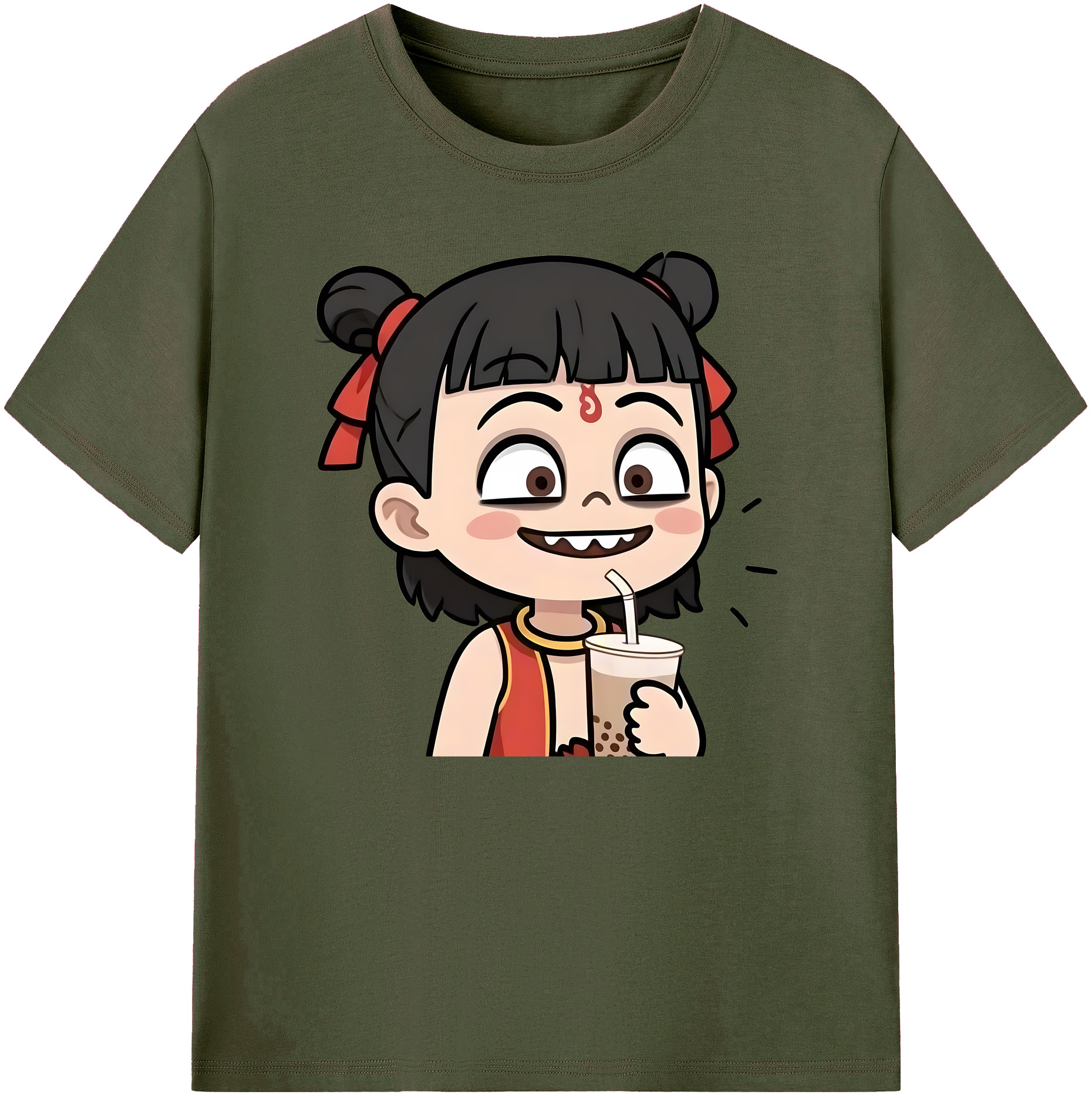 （画像用） Ne Zha 2 ナタ 魔童の大暴れ 綿100％ メンズ半袖Tシャツ｜肌触りやわらか＆通気性